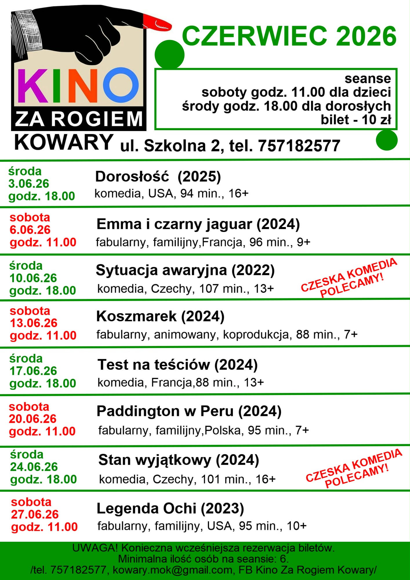 Zapraszamy do KIna za Rogiem w czerwcu