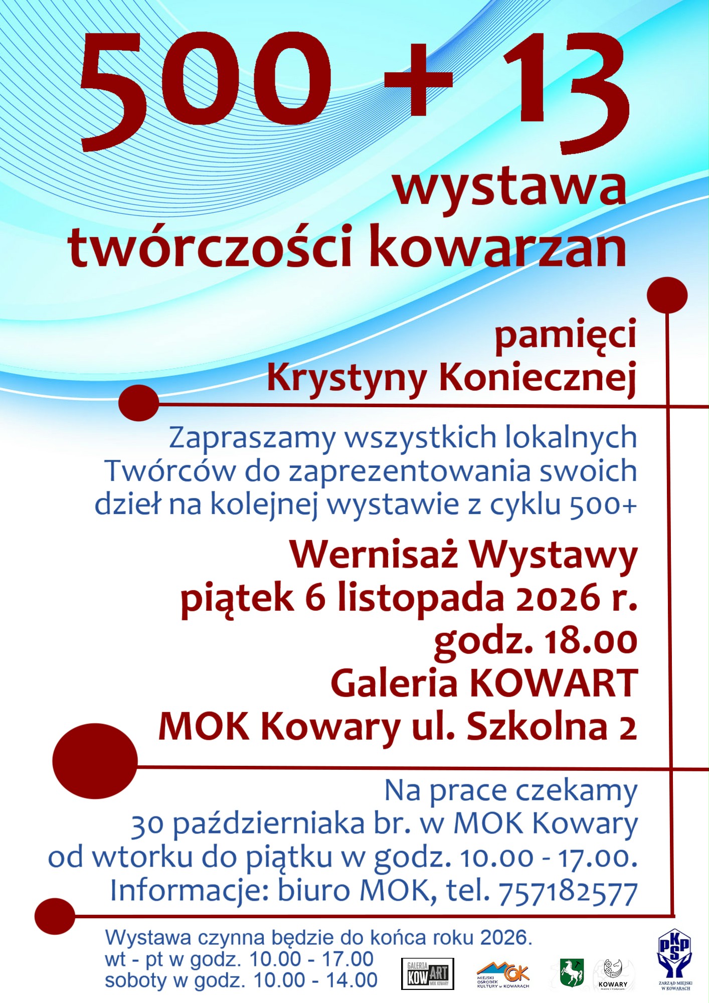 500+13 – wystawa twórczości kowarzan – Pamięci Krystyny Koniecznej